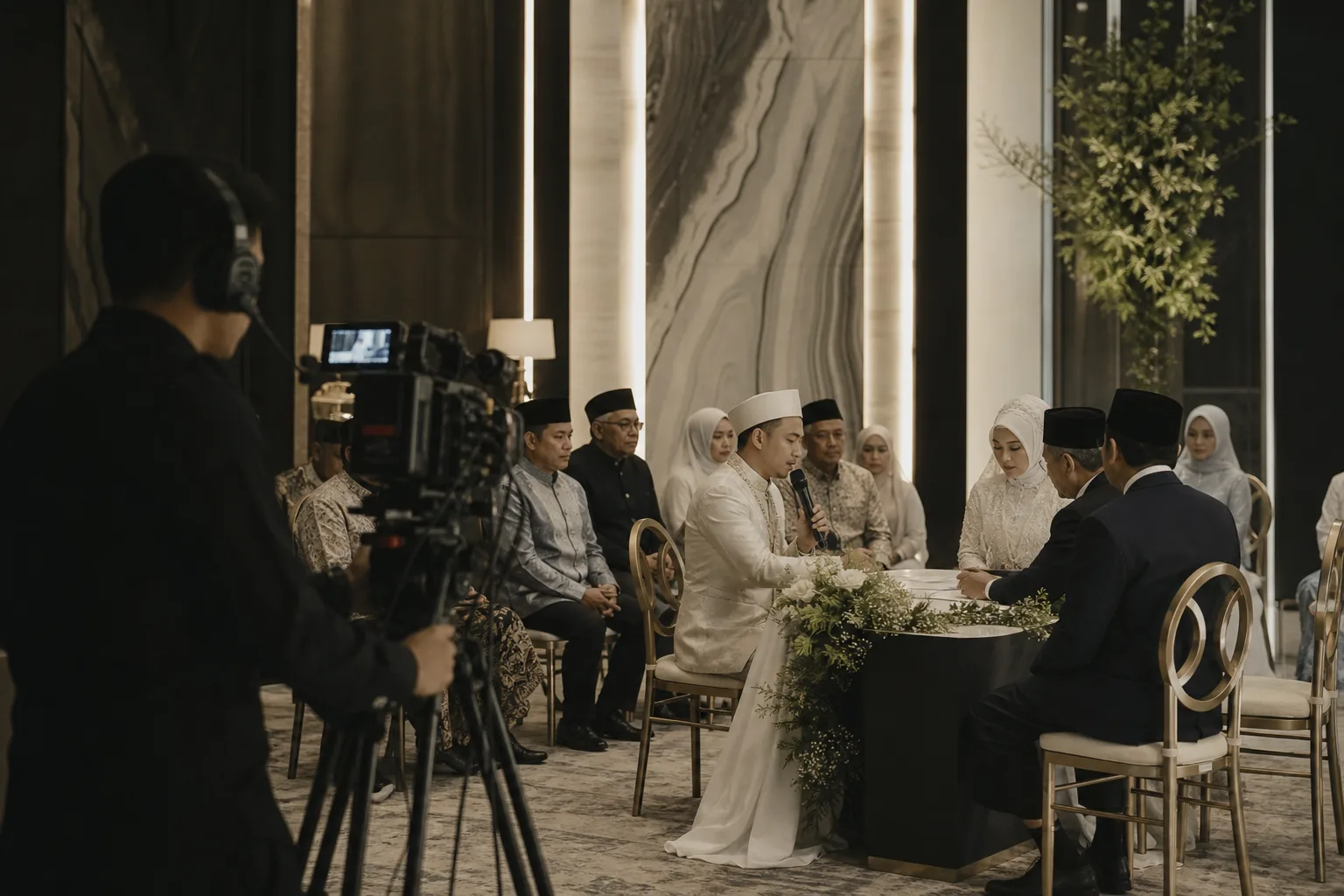 Operator kamera merekam prosesi akad nikah